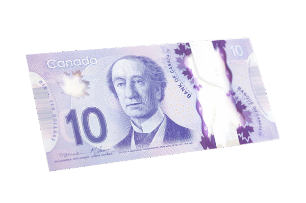 10 Canadian dollar bills