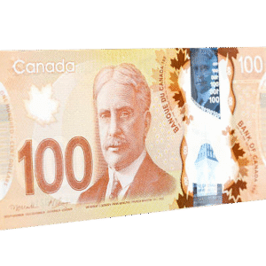 100 Canadian dollar bills